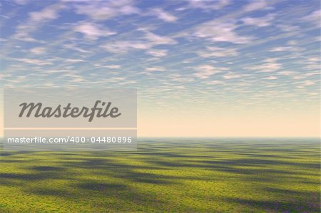 Green field - 3d render of prairie panorama