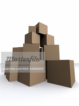 3d rendered illustration from a tower of boxes