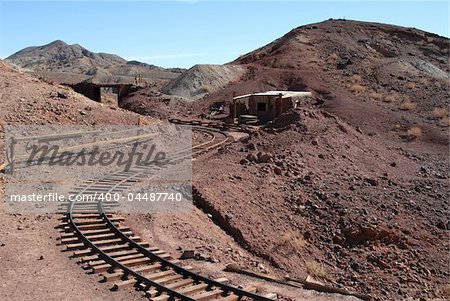 Mine railroad in a California ghost town