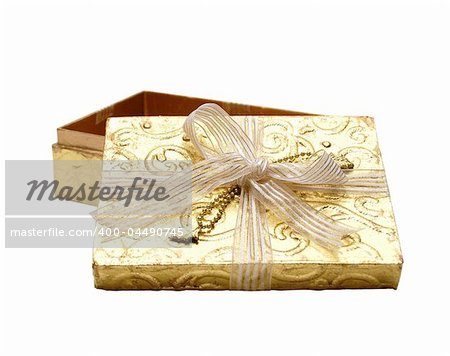 A gold gift box waiting to be filled.