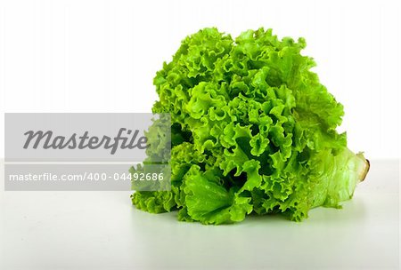 Picture of an healthy lettuce over a white table