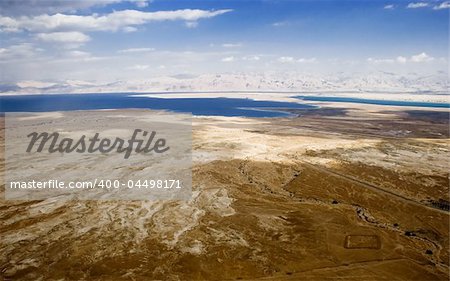 Deat sea view of ancient city Masada