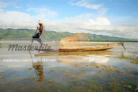 fisherman in asian country