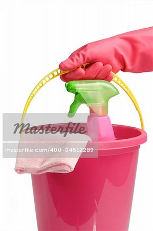 Cleaning Equipment isolated on white Background