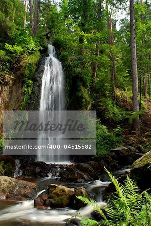 Waterfall in the forest with a long exposure