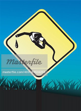 Illustration of a symbol of fuel pump in a sign board