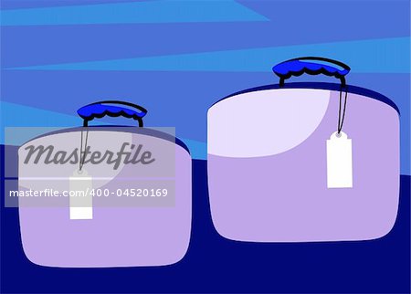 Illustration of two briefcases with tags