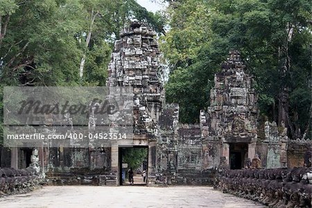 Big stone entrance, Angkor, Cambodia