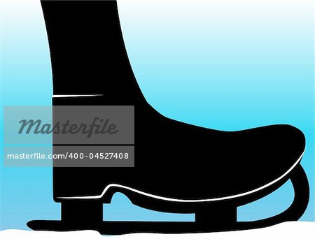 Illustration of silhouette of an ice hockey boot