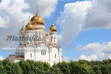 Russian orthodox church with gold domes