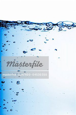 A background water abstract with blue bubbles