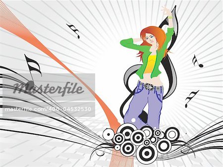 beautifull female silhouette dancing on music background_13, wallpaper