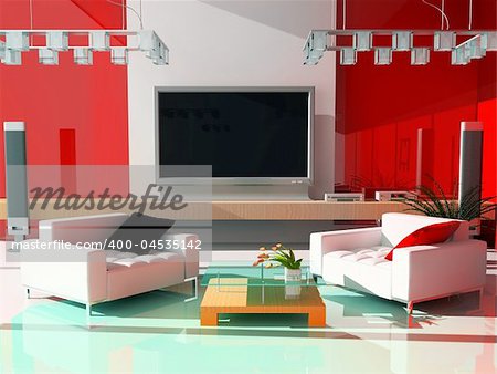 Modern interior 3d image