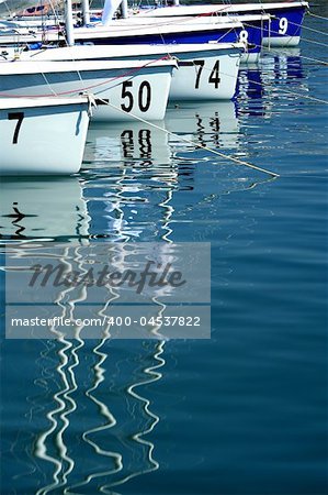 sailboats in marina / beautiful reflections