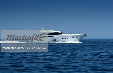 Speedboat cruising in the sea