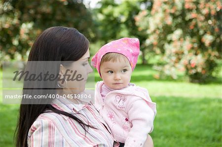 happy family together in park