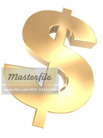 3d rendered illustration of a golden dollar sign