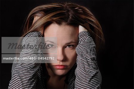 Portrait of young fresh female posing with seductive expression