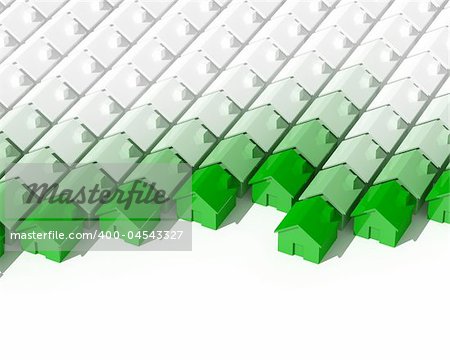fine image of 3d green house on white