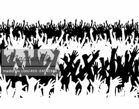 Editable vector illustration of a large crowd