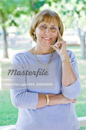 elegant happy elderly woman portrait