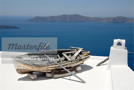 Old  boat at Santorini Island, Greece
