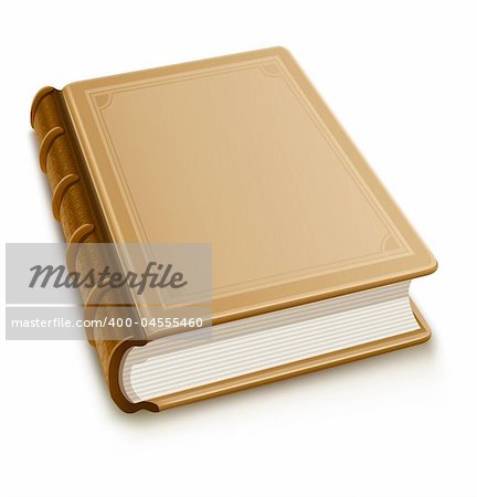 Old book with blank cover - vector illustration