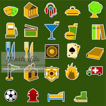 City objects icon set