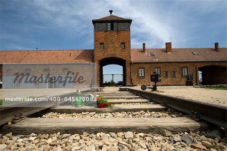 Main entrance to Auschwitz Birkenau Concentration Camp