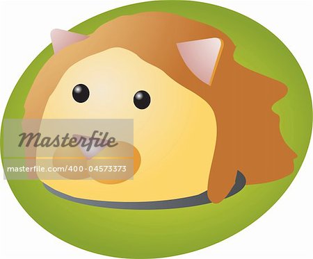 Cartoon head of a lion, cute animal illustration