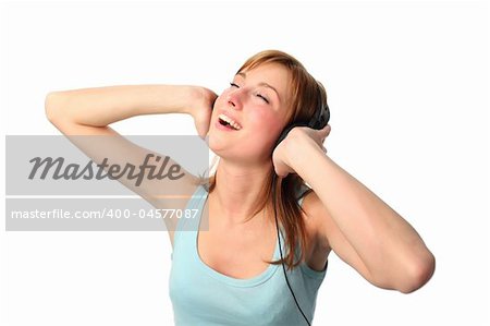 Teenage woman listening to music