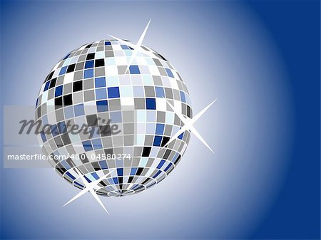 disco ball on blue background vector illustration