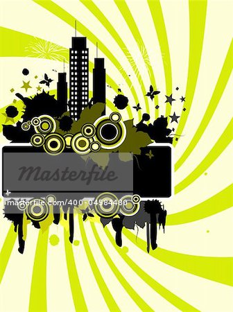 Vertical green and black grunge summers background