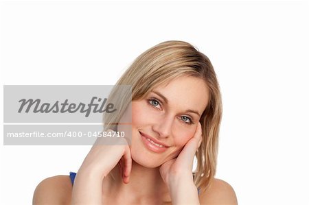 Pretty casually dressed  woman smiling at the camera