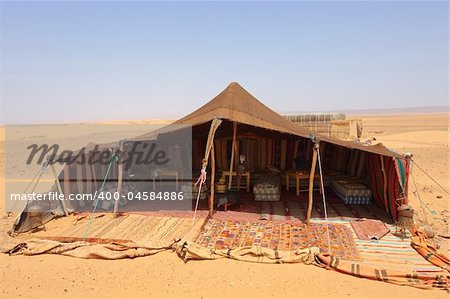 The bedouins tent in the sahara, morocco