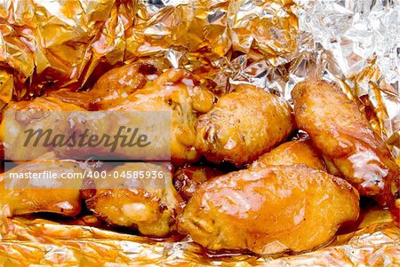 Delicious baked chicken wings with a tangy barbeque sauce.