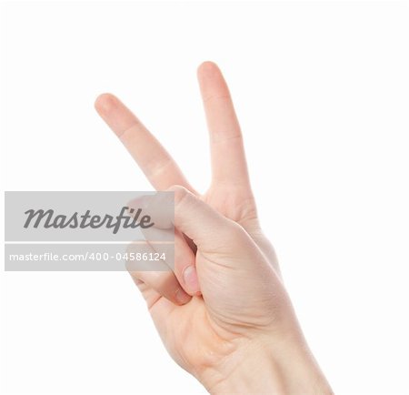 Isolated concept for victory sign made with hand