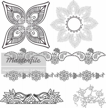 beautiful hand drawn vector pattern design good for textile, jewelery, henna and decorations. to see more patterns and floral designs. visit my portfolio.