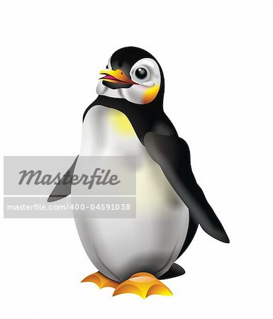 Cute penguin illustration isolated on white