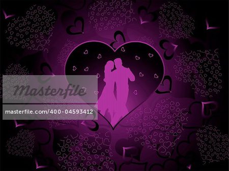 abstract background with valentine suilhouette