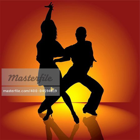 Burning Latino Dance - detailed colored illustration as vector