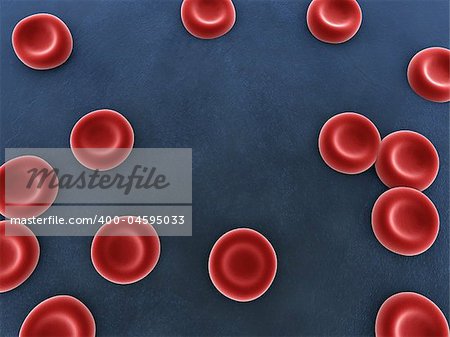 3d rendered close up of some isolated red blood cells