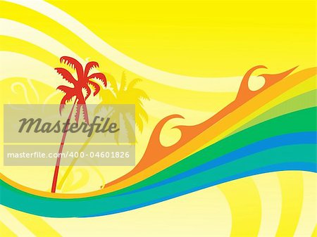 summer background with wave halftone