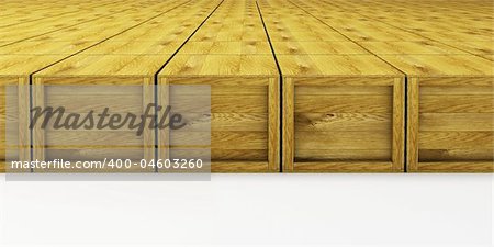 warehouse with multitude wooden crates