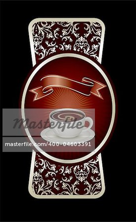 Sticker template with coffee  in Adobe illustrator EPS format, compressed in a zip file. The different graphics can easily be moved or edited individually. The document can be scaled to any size without loss of quality