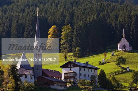 Gosau, beautiful town in Salzkammergut region, Austria