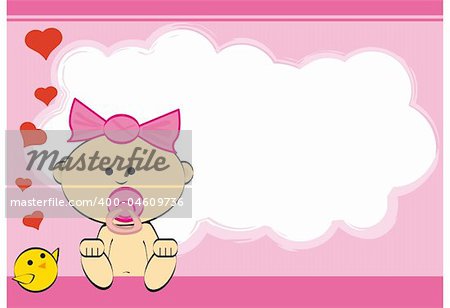 Just a card of a baby girl  In zip file : an illustrator eps file.  The document can be scaled to any size without loss of quality.