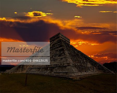 The temples of chichen itza temple in Mexico, one of the new 7 wonders of the world