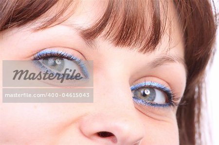 beautiful woman`s open eye