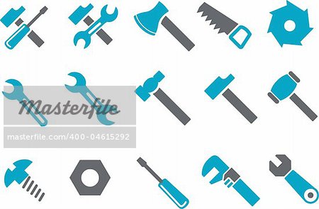 Vector icons pack - Blue Series, tool collection